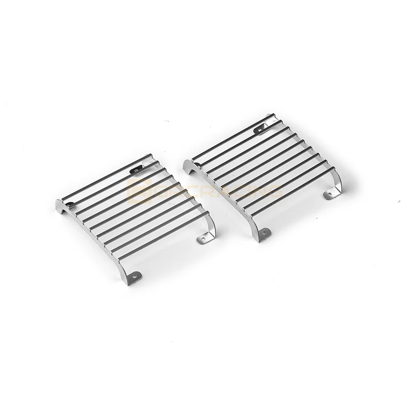 Couvercle de lampe avant en acier inoxydable, modèle RC, pour voiture sur chenilles 1/8 RC MJX H8H Defender, accessoires