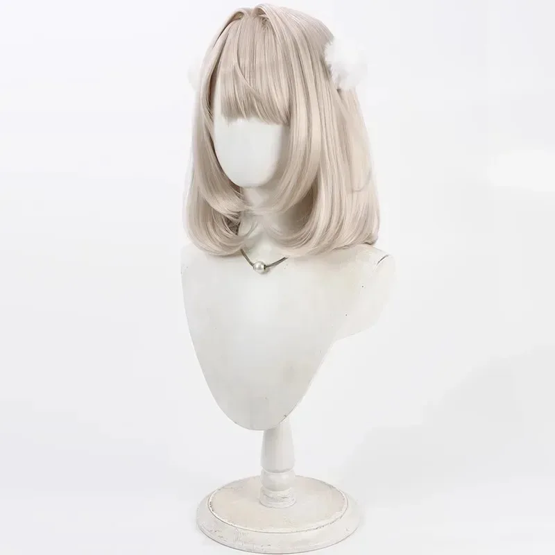 25COSAnime Virtual YouTuber Shigure Ui Parrucca Cosplay 35 cm Breve Marrone Chiaro Bobo Capelli Sintetici Resistenti Al Calore