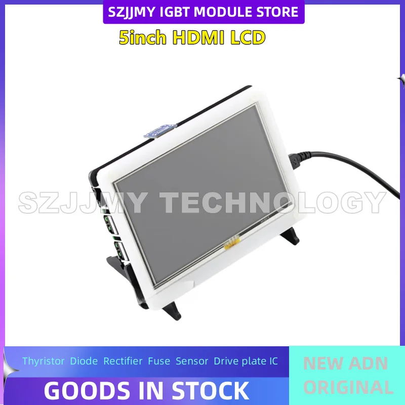 Raspberry Pi 4/3B+5-calowy rezystancyjny wyświetlacz dotykowy HDMI LCD z czarno-białą obudową NOWY ORYGINALNY W MAGAZYNIE