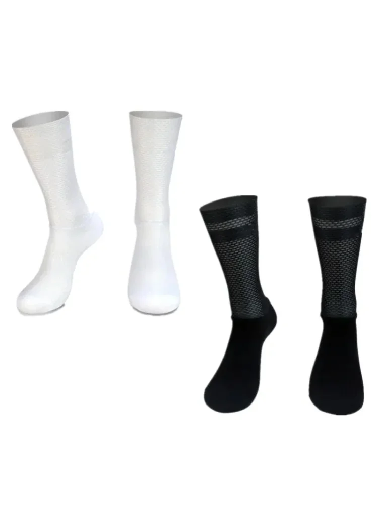 Neue Pro-Team Aero-Socken Rutschfeste Silikon-Radsocken für Herren Fahrrad-Sport-Laufsocken Calcetines Ciclismo