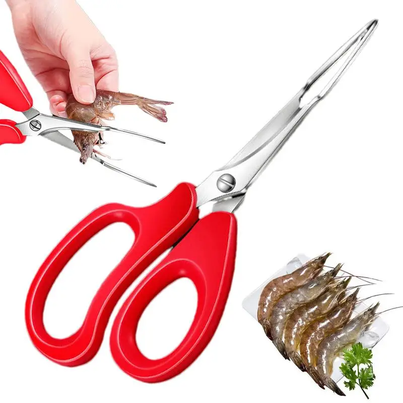 Shrimp Deveining Tool Compact Portable Shrimp Cleaner Tool Crab Leg Scissors Multifunctional Shrimp Deveiner Scissors Stainless