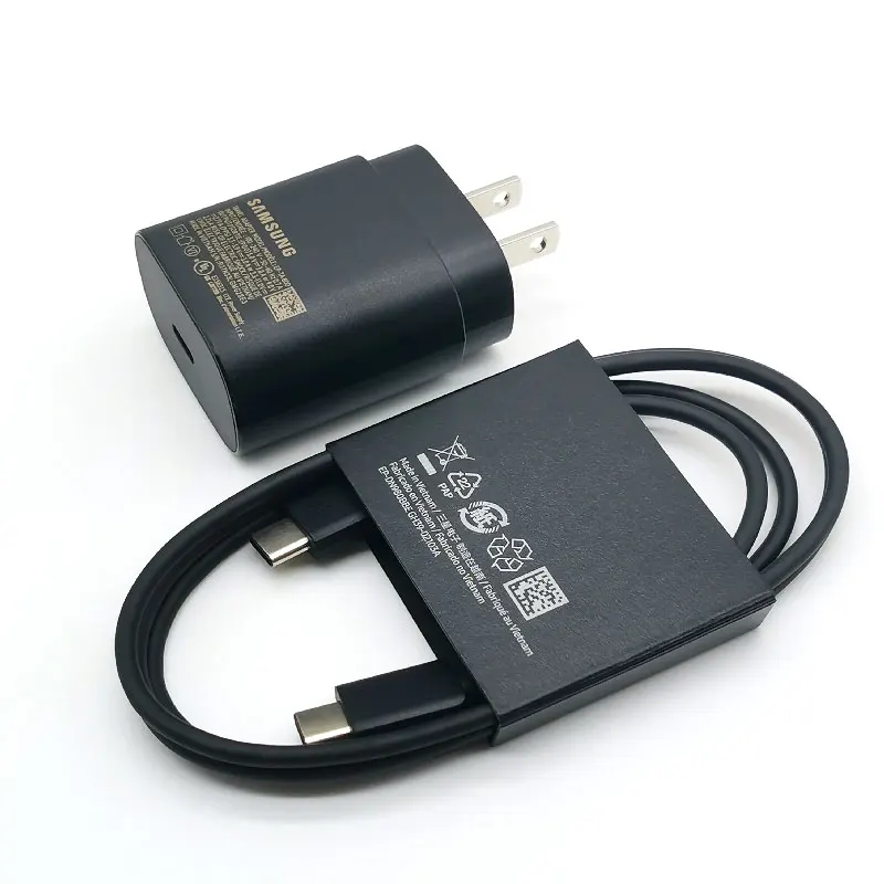 Samsung 25W US Plug Charger PD Super Fast Charge Adapter For Galaxy S24 S23 S22 S21 S20 Ultra Z Flip