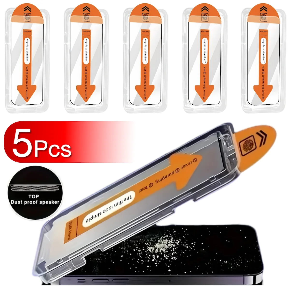 

5Pcs For iPhone 17 Air 16e 16 15 14 13 12 11 Pro Max XS XR Privacy Screen Protector 4K High Definition Tempered Glass Waterproof