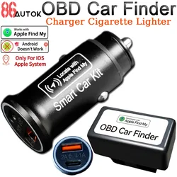 Universal GPS Tracker Car OBD Charger Cigarette Lighter USB Type-C for Auto Iphone Ipad GPS Locator Find My Apple Official App