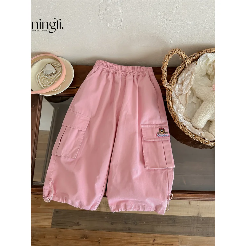 

NL-Children's Solid Color Overalls1-8Autumn South Korea Children's Clothing Girls' Simple Pants Baby Fashion Autumn Clothing