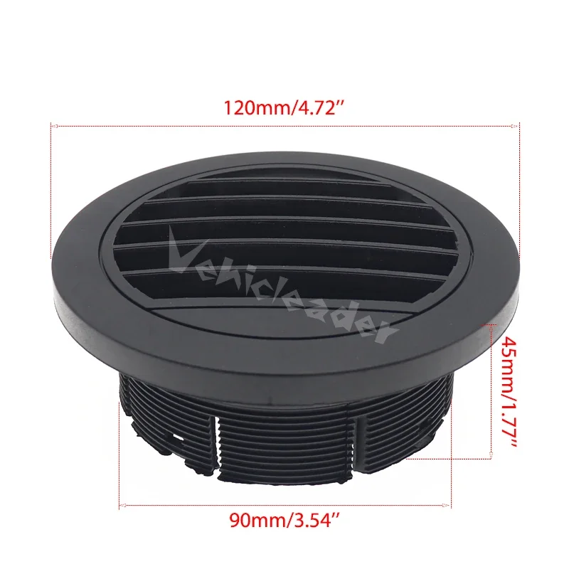 For Car Air Parking Heater Truck Bus Caravan 90mm Rotatable Air Outlet Vent Round Flat Plastic Net Cover Cap of Exhaust Pipe