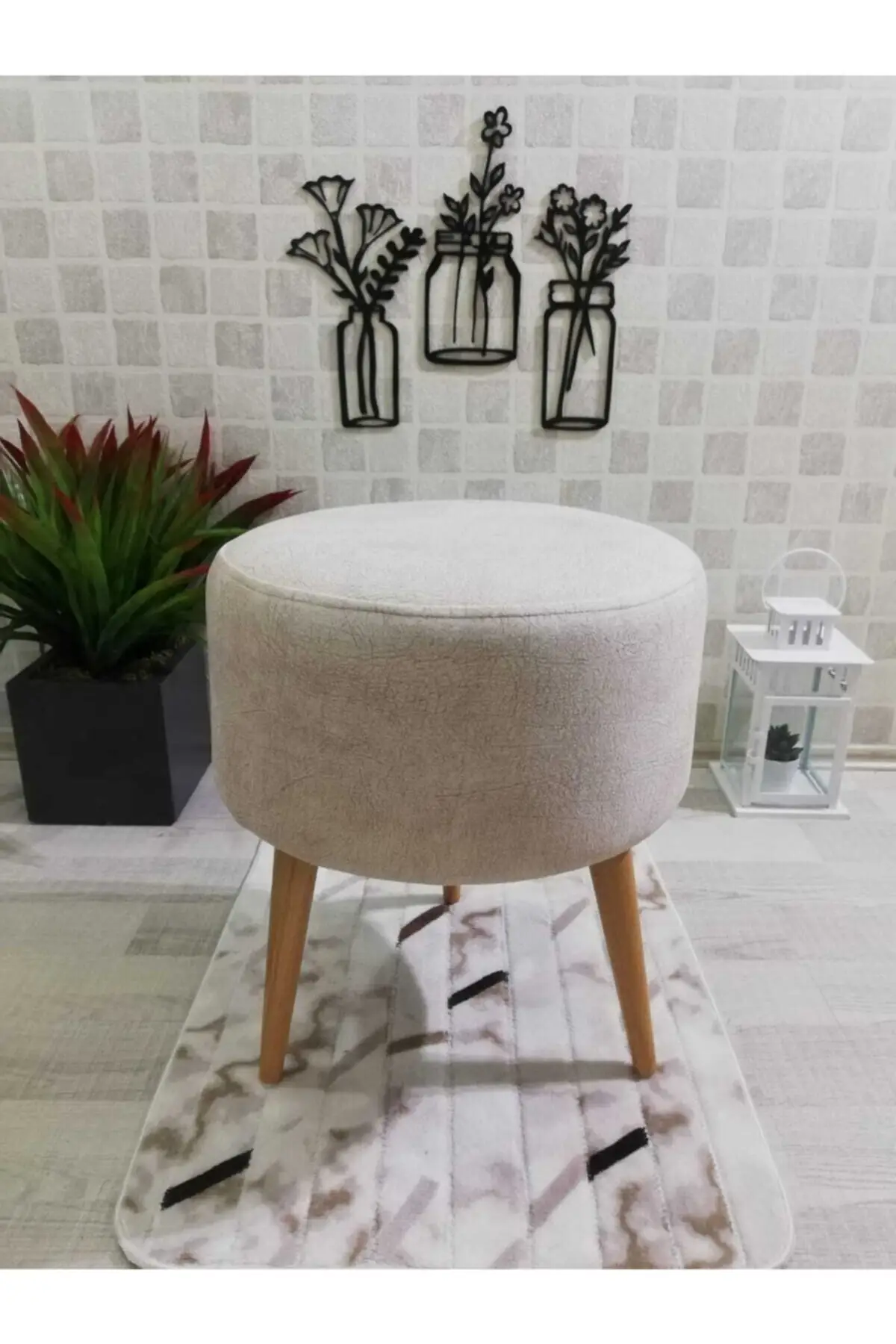 Hornbeam Been Decoratieve Poef-Extra 2