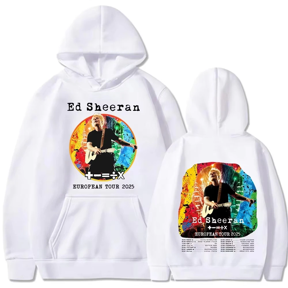 2025 New Ed Sheeran European Tour Abbigliamento donna uomo Hip Hop Moda Felpe con cappuccio Pullover a maniche lunghe Streetwear