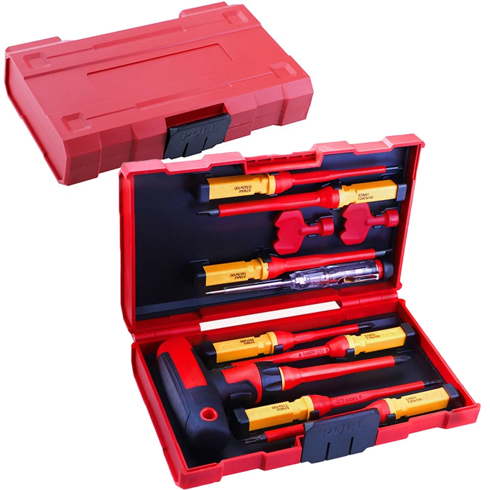 T Shape Professional Electrical Screwdrier Kit High Voltage Resistant to 1000 Volts with Magnetic Capabilities