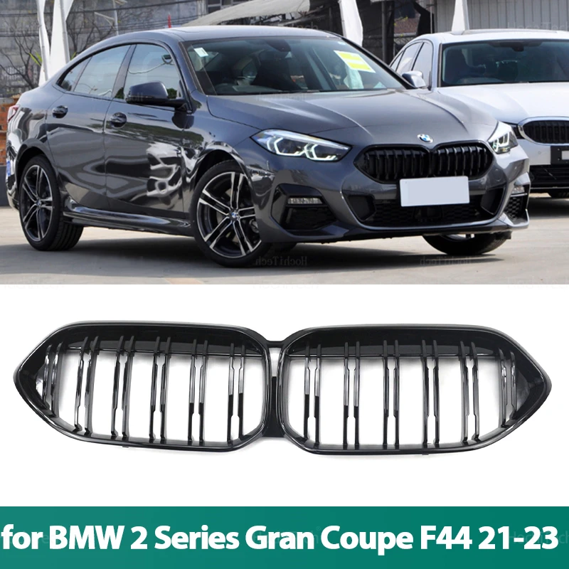 Car Front Bumper Kidney Grill Hood Grille For BMW 2 series Gran Coupe 4 doors F44 2021 2022 2023 Glossy ABS Grills Replacement