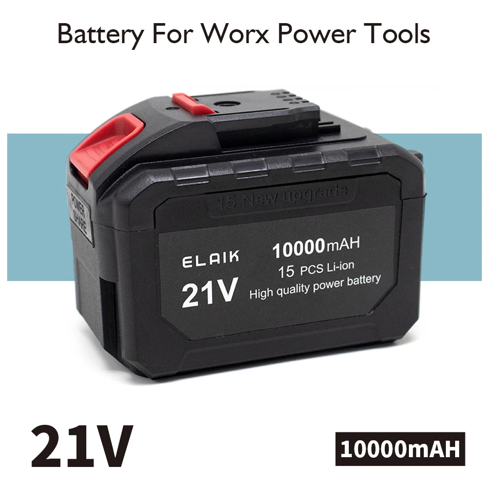 21V 18650 For Worx High Power Electric Trimming Saw Single Hand Electric Saw Rechargeable Battery, Cordless Impact Drill Battery