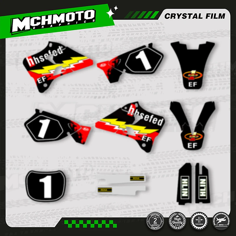 

MCHMFG Motocycle Fairing Graphics Decal Stickers Kits Number Name Custom For YAMAHA YZ125 YZ250 1996 1997 1998 1999 2000 2001
