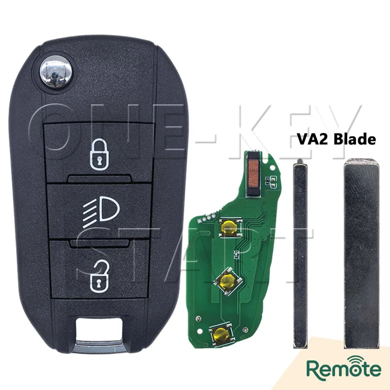 Für Peugeot 208 2008 301 308 508 5008 Für Citroen C2 C3 C4 C5 C6 4A Chip 433MHz Auto-Funkschlüssel VA2/HU83 Klinge【EIN-TASTEN-START】 – Detail 8