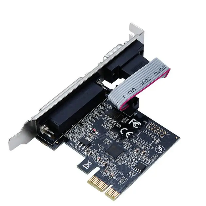 Tarjeta PCI express a puerto serie y paralelo, puerto de impresora RS232 Com, tarjeta vertical PCIe PCI-e, moschip 9900