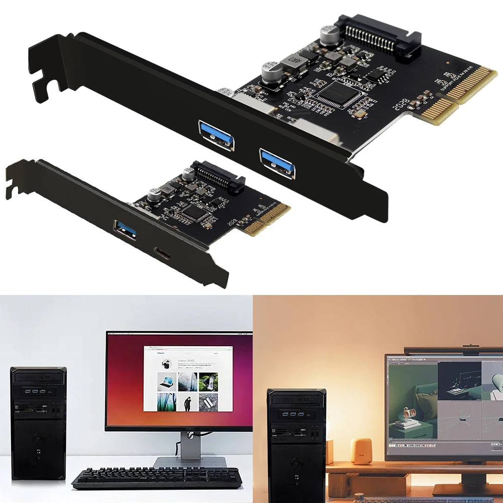 

PCIe3.0 на USB3.1 Плата расширения 10 Гбит/с, внутренний USB3.0 концентратор, конвертер PCIe X4, хост-адаптер, карта для Windows 10/8/7/Linux/Mac