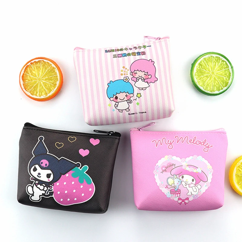 Anime Wallet Women's Bag Kulomi Melody Cartoons Mini Coin Purse Portable ID Card Holders