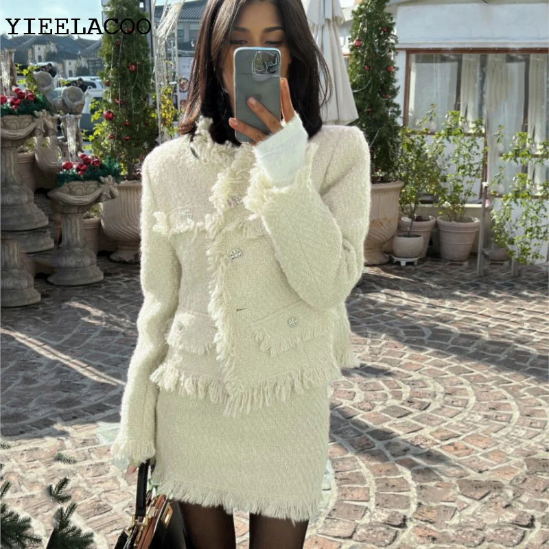 

Beige Women's Skirt Set Professional Spring /Autumn jacket+skirt set Business Ladies skirt 2-piece set