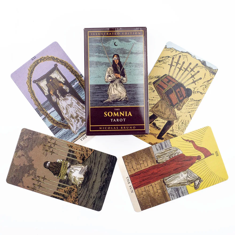 The Somnia Tarot Illustrated Edition by Nicolas Bruno English Visions Divination Professional Board Game 78 Cards 10.4*6cm