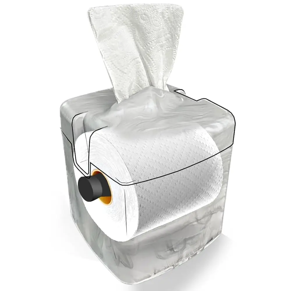 Dispensador de Papel Higiénico Tissuecaddy Life Hack - Alternativa Ahorradora de Dinero a la Caja de Papel Higiénico y al Soporte para Caja de Papel Higiénico | Hogar, Baño