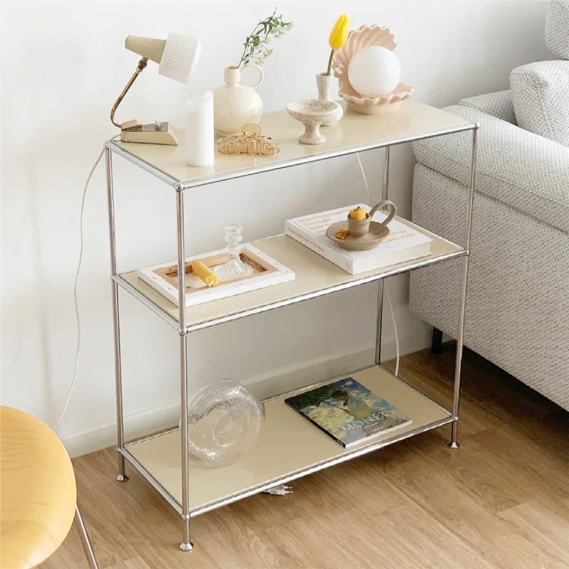im- Layer Transparent Metal Storage Rack Simple Ins Module Side Sofa Cabinet with Ancient Style Middle South Korea Living Room-