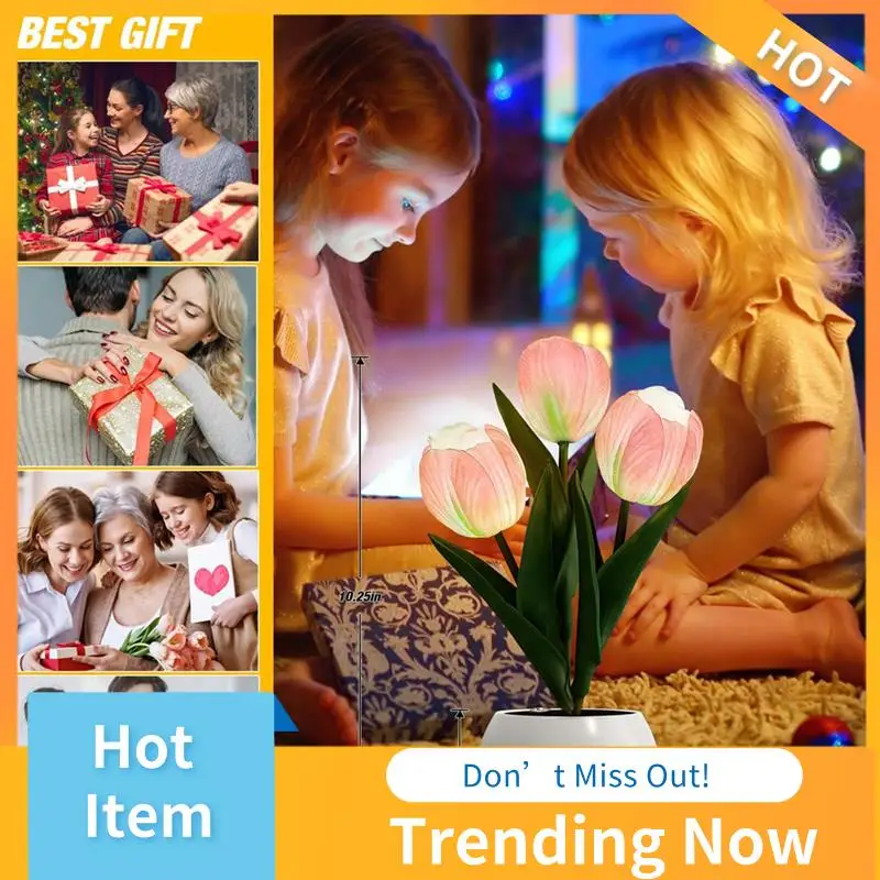 

ABNL Tulip Lamp Lights Flower Desk Lamp Led Tulip Night Light For Living Room Bedroom