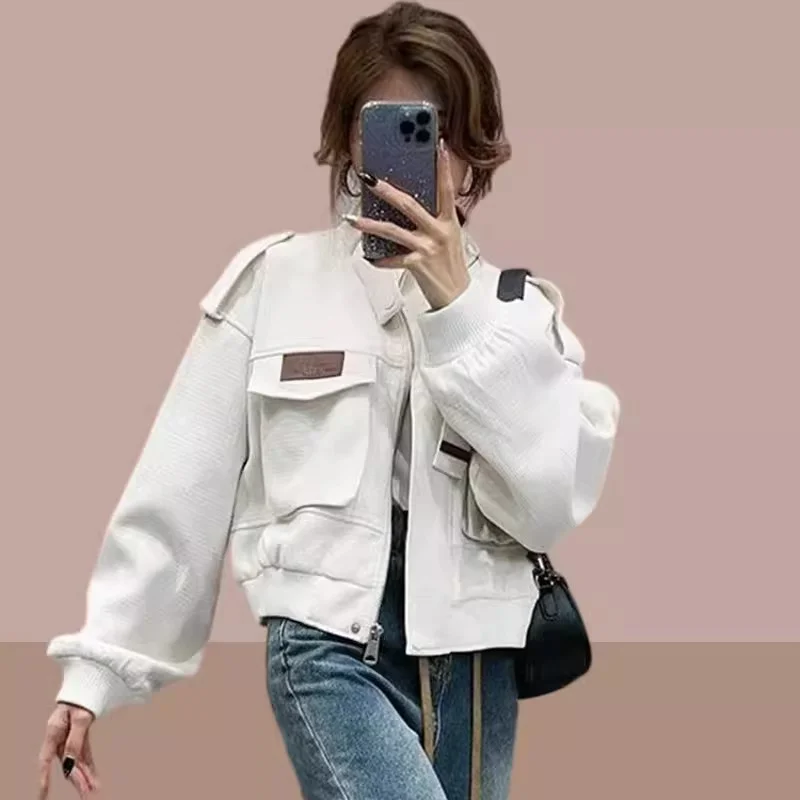 Fashionable and High-end Women's Short Jacket 2024 Spring and Autumn New Popular Foreign Style Baseball Suit Casual Work Jacket
