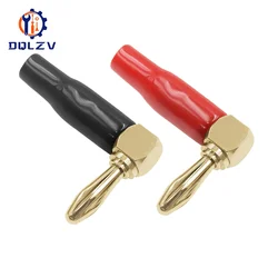 Right Angle 90 Degree 4mm Banana Plug Screw L Type Binding Post Amplifiers Video Speaker Adapter Connector