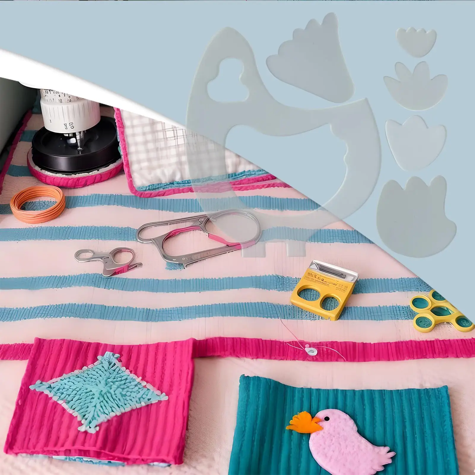 Quilting Templates Chicken Quilting Template Set Supplies Tools Pattern for Beginner Women Cushions Place Mats Family Activities view 4