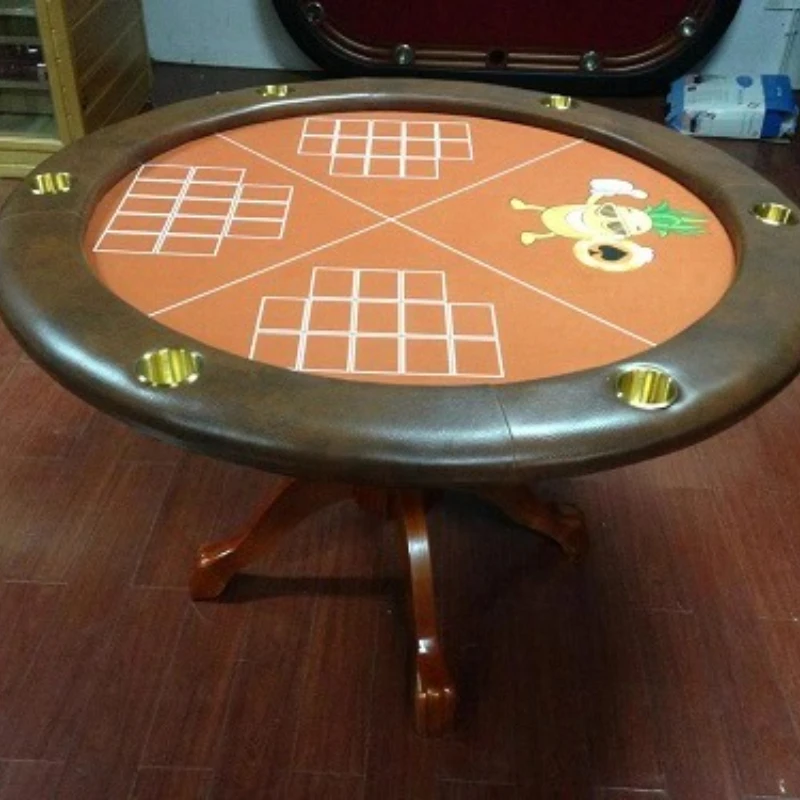 

Poker table round table, solid wood feet high-end