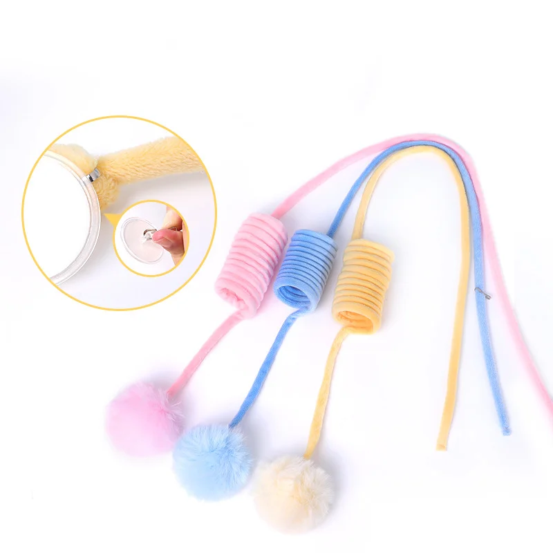 Cat Teaser Cat Toy Plush Ball Pet Spring Rope Scalable Hanging Stretch Kitten Relaxing Interactive Toy Training Pet Supplies
