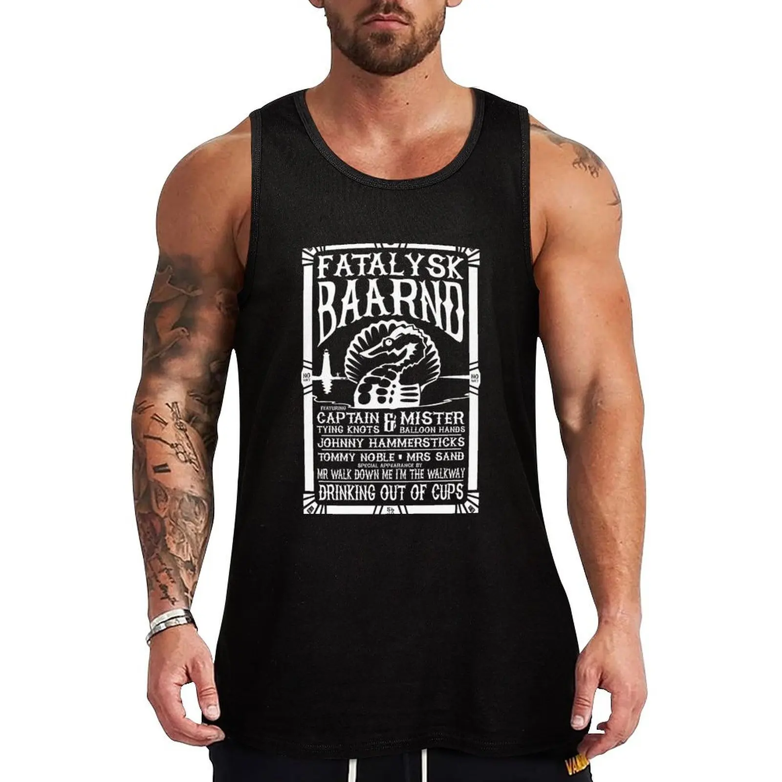 

Drinking out of Cups Tribute - WHITE INK Tank Top Pattern Print Tank Top Casual Graphic Sleeveless Top