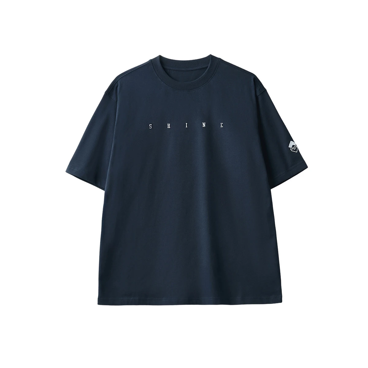Men's Cotton T-Shirts with Embroidered Letters Loose Round-Neck Versatile Tops Summer Short Sleeve