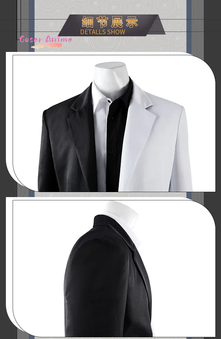 DC Two Face Harvey Dent Cosplay Costume Gothic Black and White Suit Stage Performance Costume Cosplay view 2