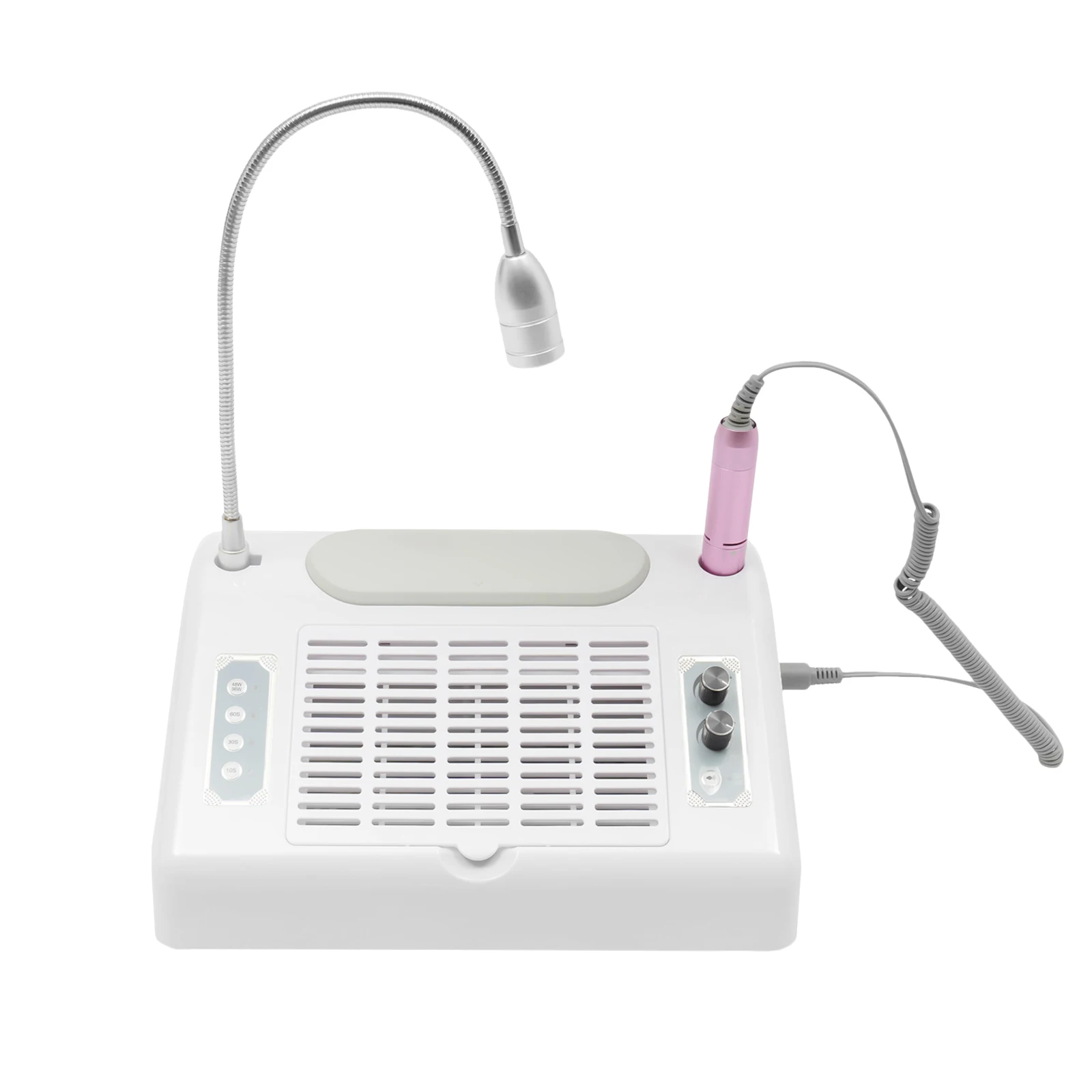 5-in-1 Professional Nail Drill Machine with Vacuum, LED Lamp, Dust Collector & Curing Light for Home Salon Manicure Pedicure