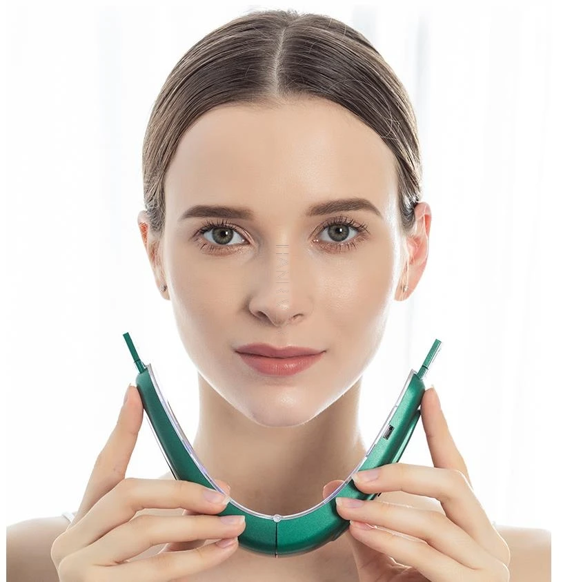 Terapia de luz fóton led v massageador facial levantamento facial emagrecimento duplo queixo redutor anti envelhecimento rugas cuidados com a pele beleza