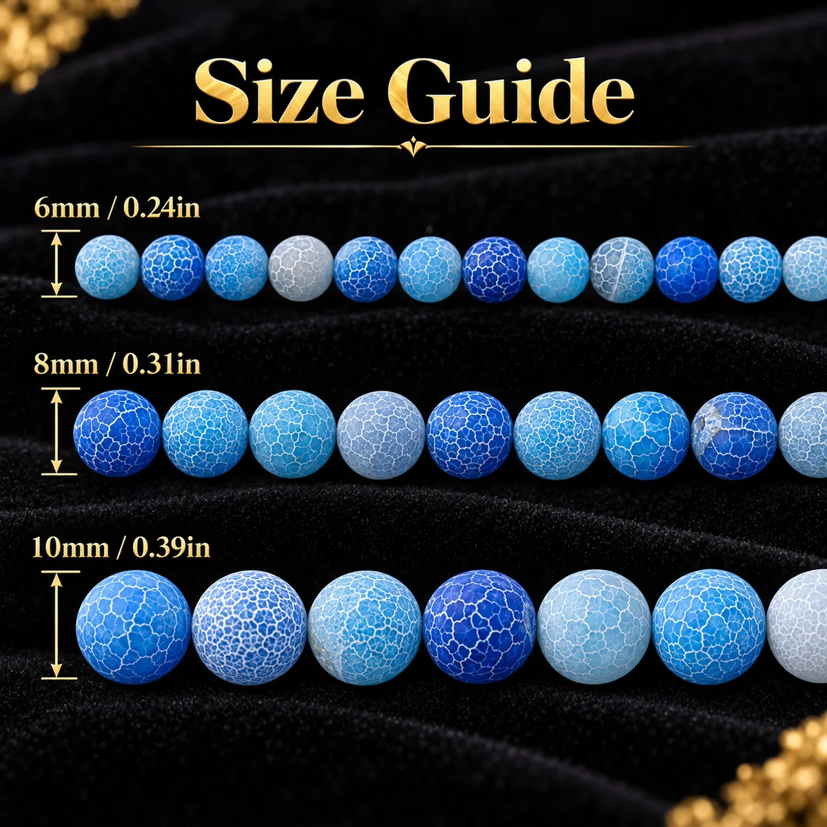 6-10mm 18pcs Stones half strand piece of lake blue weathered agate Spacer Loose Beads For Jewelry Making DIY Bracelets Necklace