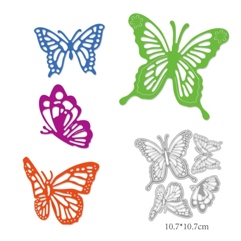 Four Butterflies Etching Metal Cutting Dies DIY Scrapbooking Die Cutout Wedding Party Craft Card Embossing Decoration Stencils