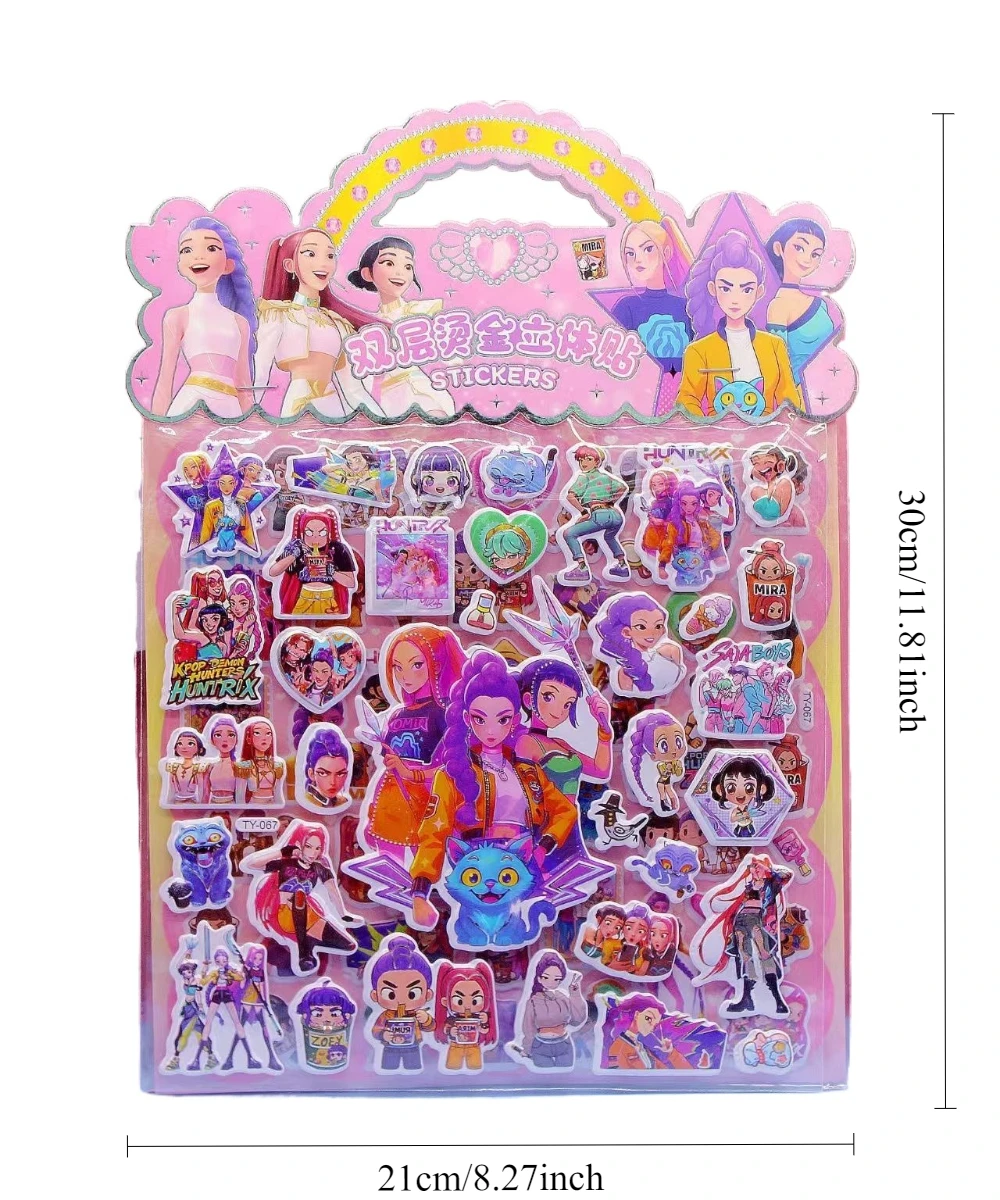 ملصق Kpop Demon Hunters Anime Laser Cut ملصق Tiger Rumi Mira Zoey ملصقات قرطاسية مكتبية وتزيين اللوازم المدرسية