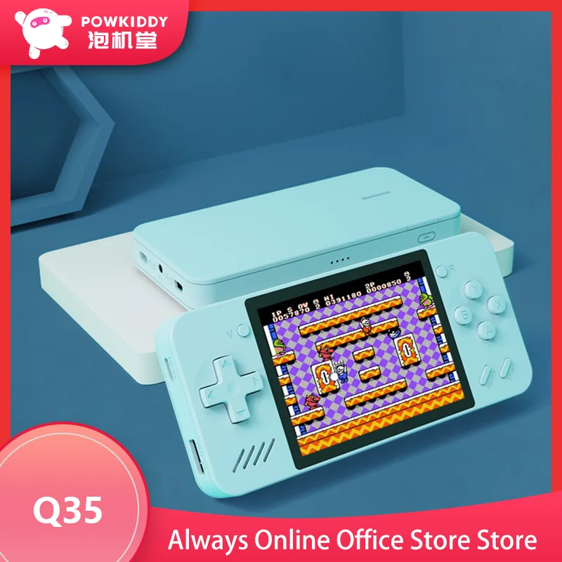 POWKIDDY Q35 Handheld Game Console 8 Bit Game 5000mAh Mobile Power Supply  Cheap Children's Gifts Av Out Support Two Players