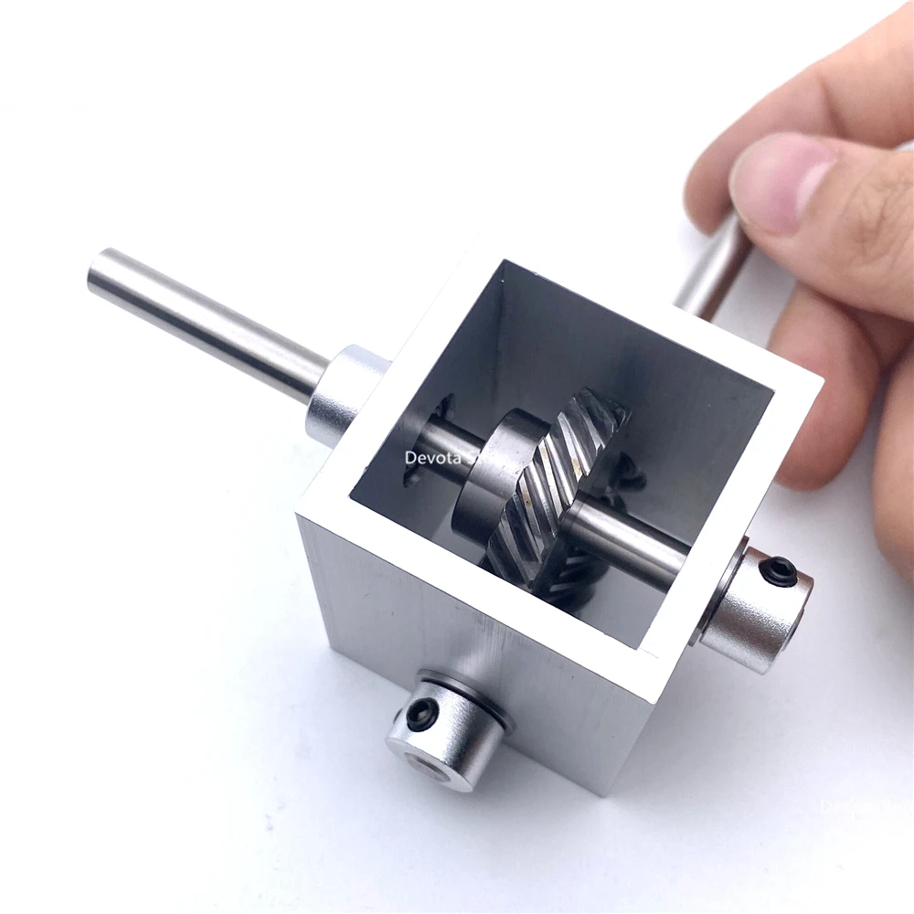 1:2 Right Angle Reduction Gearbox Aluminum Alloy Helical Gear Transmission 6mm 10/20 Teeth Corner Device Precision Applications