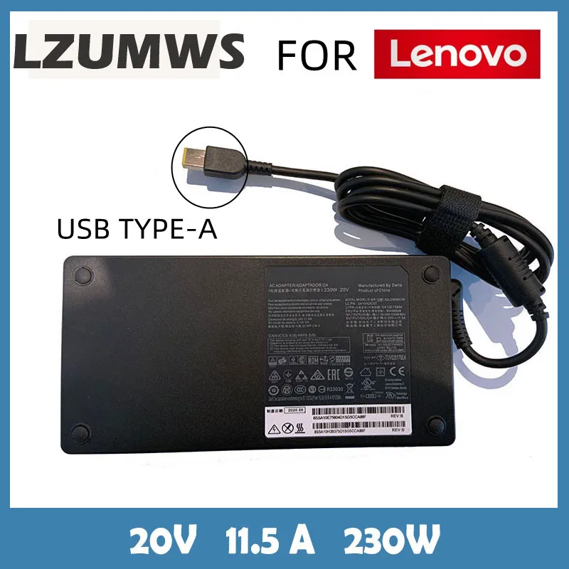 20V 11.5A 230W USB Laptop Charger AC Adapter For Lenovo Legion  Y920 Y7000P Y740 Y540 00HM626P70 P50 P70 P71 P72 Y9000K A940