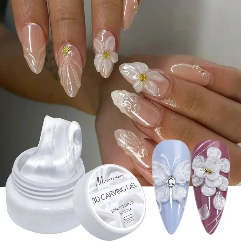 New DIY Nail Art Gel Nail Polish 5ml Non Stick Nail Styling Adhesive Hard Gel Long Lasting Nail Glitter