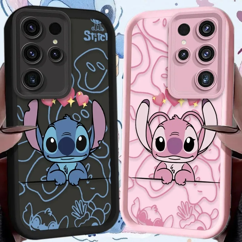 Cartoon Cute Stitch Angel Phone Case For Samsung Galaxy S26 S25 Edge S24 S23 Ultra S22 Plus S21 FE A07 A17 4G A37 A57 5G Cover