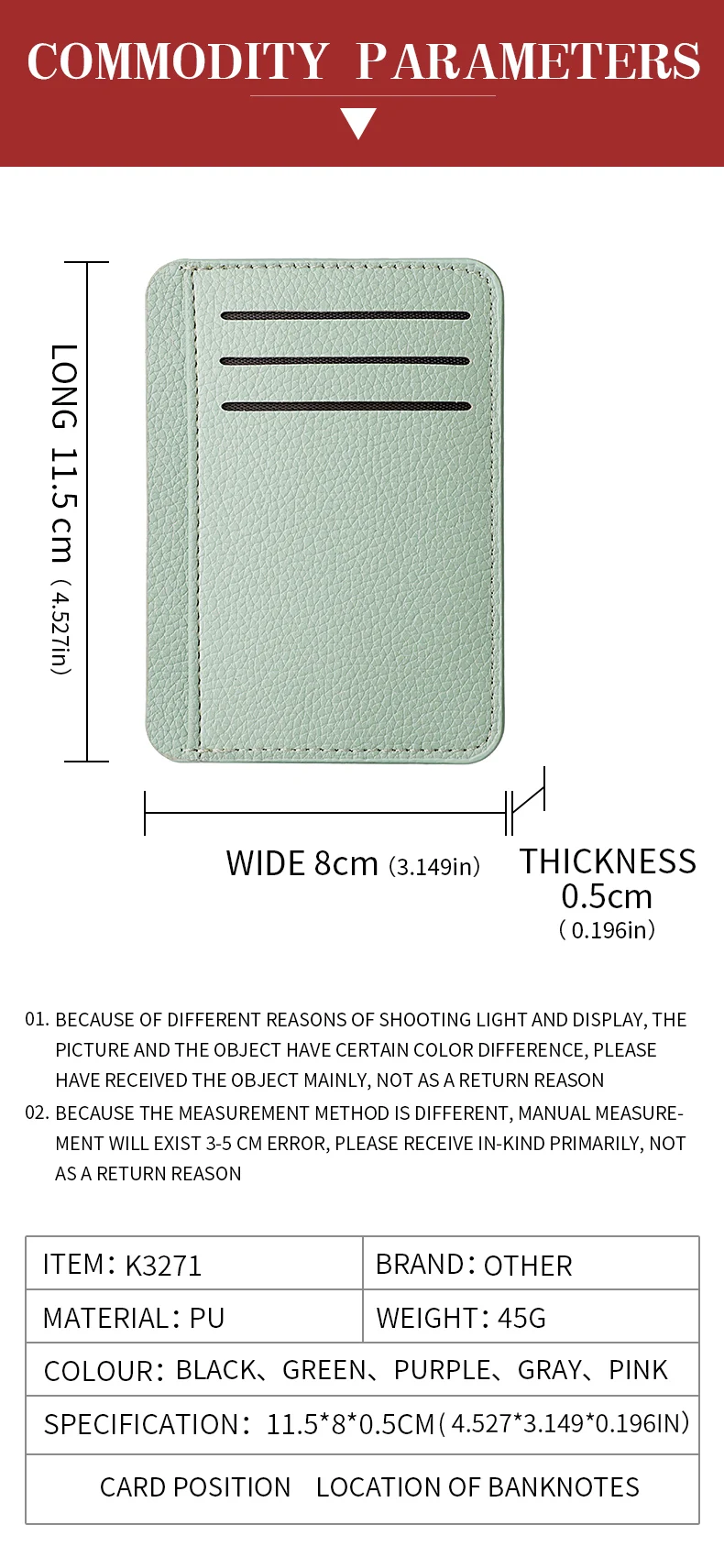 1 stücke frauen Kurze Ultra Dünne Mini Mode Bank Karte Kreditkarte Halter Brieftasche Einfache PU Leder Karte Halter – Detail 6