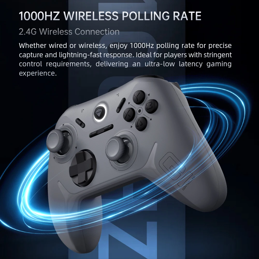 MACHENIKE G1 draadloze gamingcontroller met 1K stuursnelheid Hall-effect trigger-joystick voor Nintendo Switch PC iOS Android