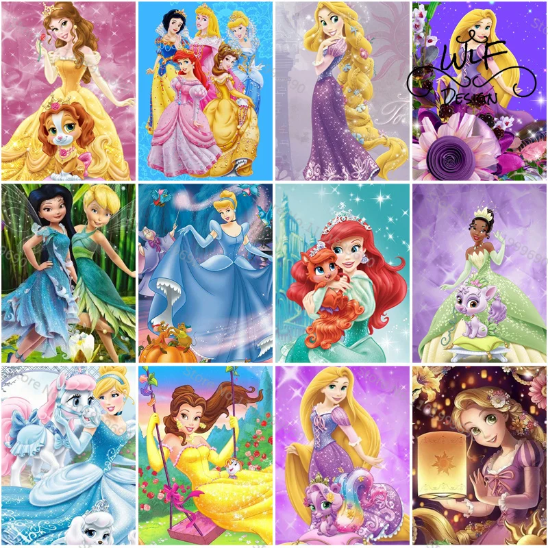 

5D Diy Disney Diamond Painting Princess Cinderella Cross Stitch Mosaic Paste Diamond Cartoon Movie Poster Room Decor Handmade