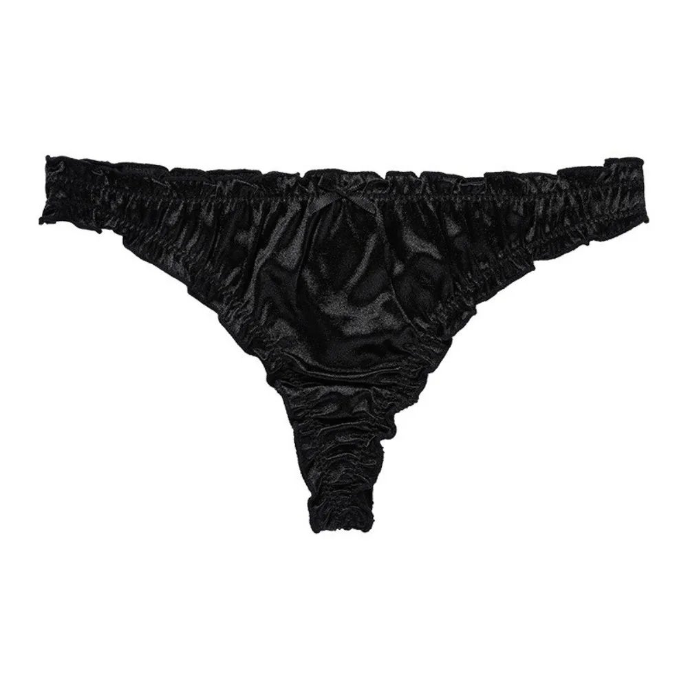 Underpants Sweet Ruffle Women's Panties Seamless Luxury Underwear Low Waist Lingerie Satin Silk Briefs Lady