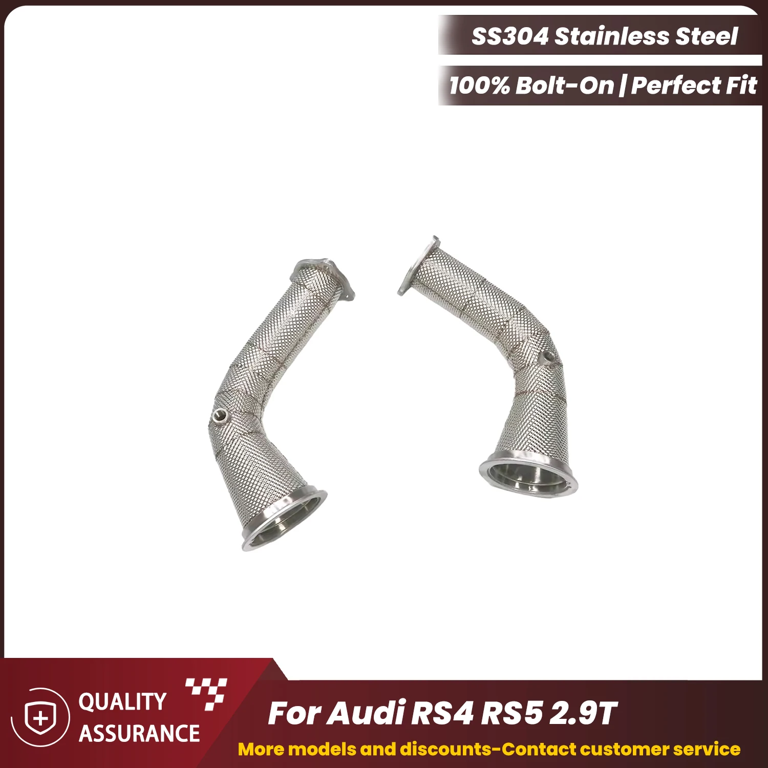 

ECCF Sports Downpipe With Heat Shield For Audi RS4 RS5 2.9T Aggressive Exhaust Sound High Flow Performance Upgrade