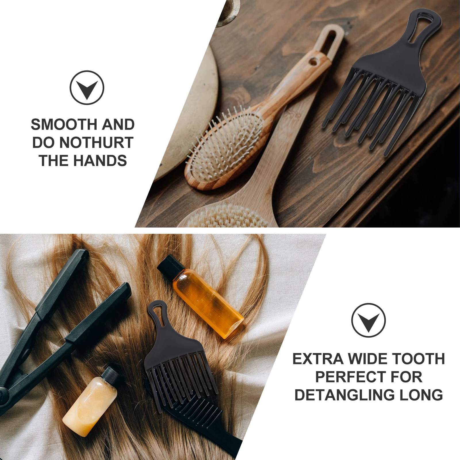 

2pcs Comb Plastic Teeth Smooth Plastic Needle Comb Safe Detangling Salon Styling Curly Combs Hairbrush Grooming Tool