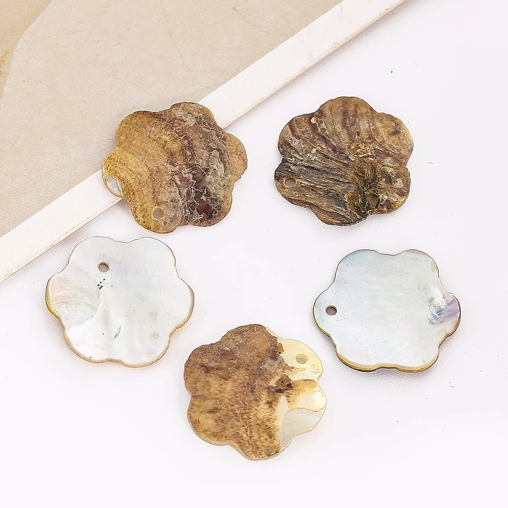Picture 6: 10pcs Natural Pearl Shell Single Hole Flower Shape DIY Crafts Wind Chime Decorative Scrapbooking Clothing Sewing Accessories